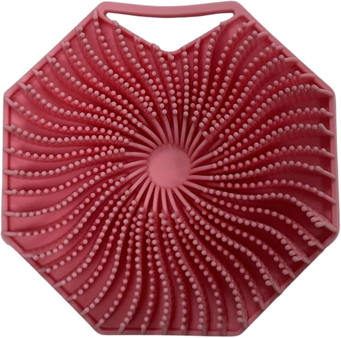 NORTHVIBE Silicone Body Scrubber for Shower, Soft Micro-Bristle Exfoliating Bath Brush, Loofah Alternative, Hand Loop Strap Grip, Quick-Dry Easy-Rinse Platinum-Cured Silicone, Sensitive Skin (Pink)