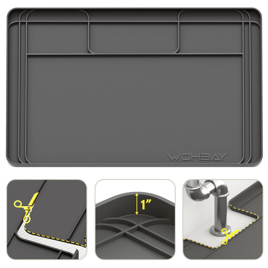 Under Sink Mats for Kitchen Waterproof 34"x22",Grey