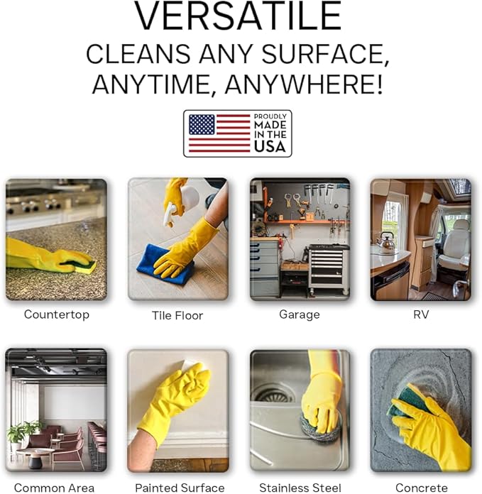 Industrial-Strength All-Purpose Cleaner – Heavy-Duty Multi-Surface Spray for Kitchen & Home, Made in USA, Citrus Scent, 32oz (3-Pack)