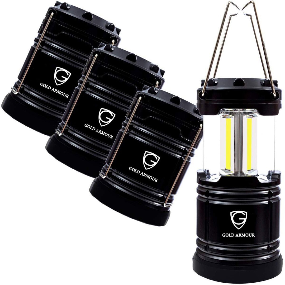 Gold Armour Camping Lantern, Battery Powered LED Lanterns - Image 1