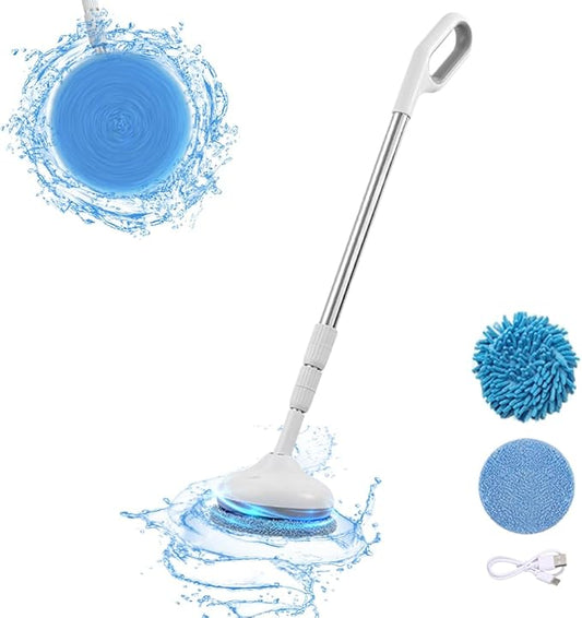 Electric Spin Scrubber - Rechargeable Portable Electric Mop with Adjustable Brush Heads - Cordless Shower Scrubber - 2000mAh Battery for Bathroom, Kitchen, and Floor