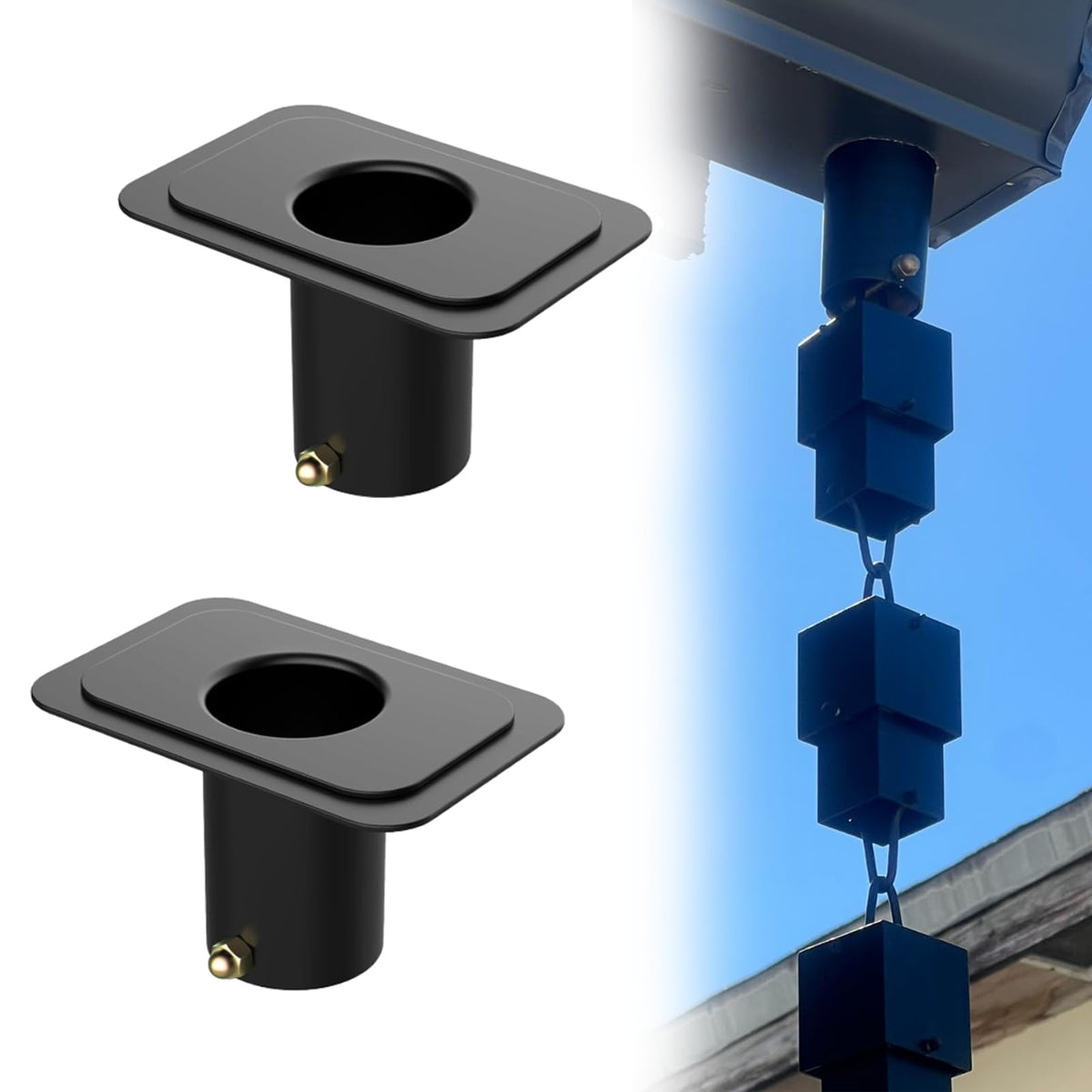 2 Pack Rain Chain Gutter Adapter for Gutters Drainage Mount - Image 1