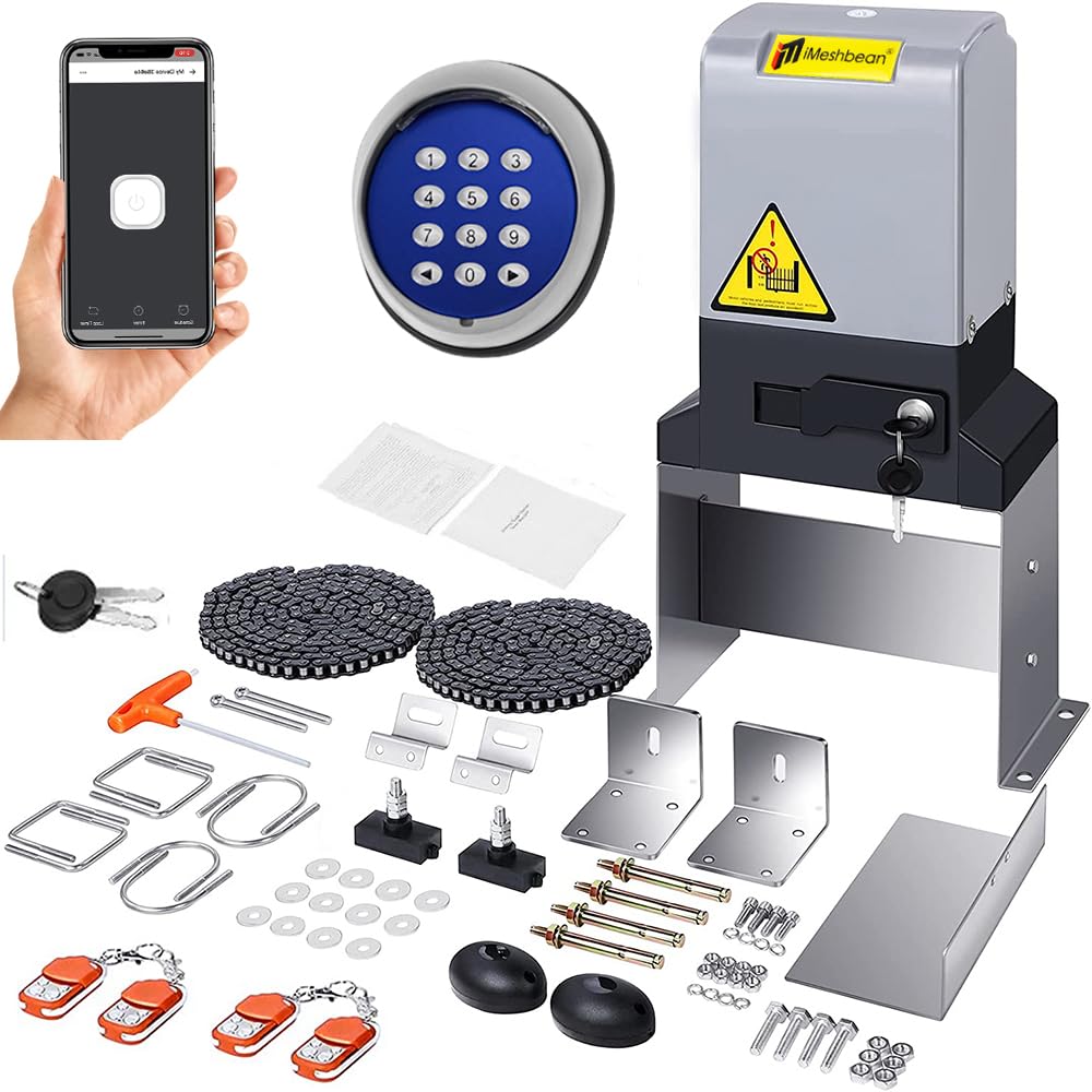 4400lb Automatic Sliding Gate Opener APP Control with 4 - Image 1