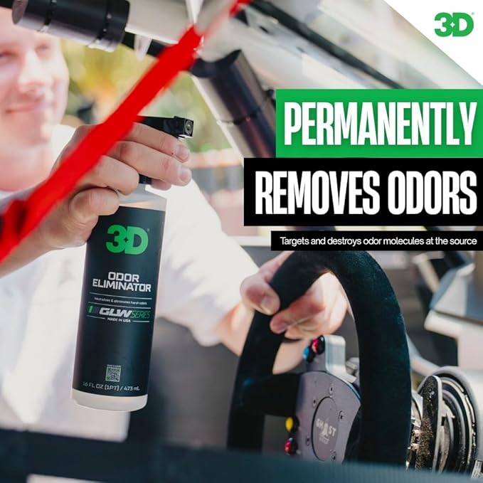 3D GLW Series Odor Eliminator – Professional Car Interior & Home Deodorizer Spray – Neutralizes Smoke, Pet & Food Smells at the Source – Fresh Clean Scent, Eco-Friendly & Biodegradable – Made in USA