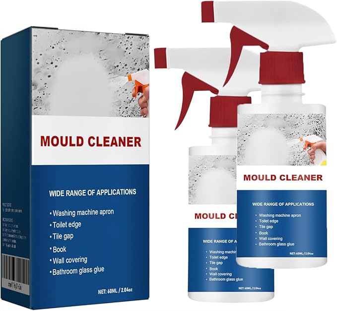 Mould Cleaner Spray Powerful Foam Cleaning Spray, Multi-Surface Fast-Acting Stain Remover for Kitchen, Bathroom, Wall and Tile Cleaning, No Scrubbing Required (2)