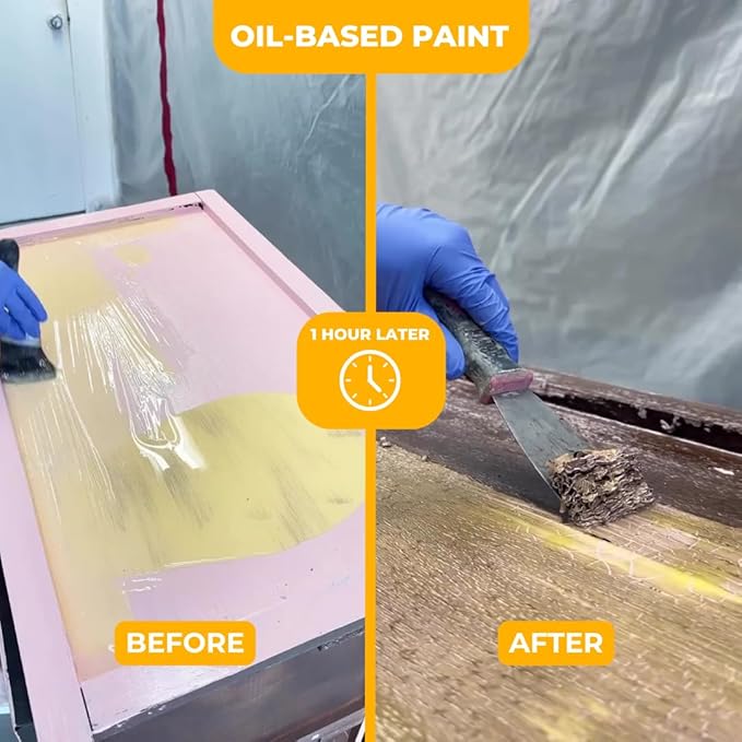 Strip & Clean Furniture Stripping Kit | Removes Multiple Paint Layers | Varnish & Epoxy Remover | Wood Paint Stripper | Melts Coatings | Soy-Based Formula | Includes Residue Removal Spray