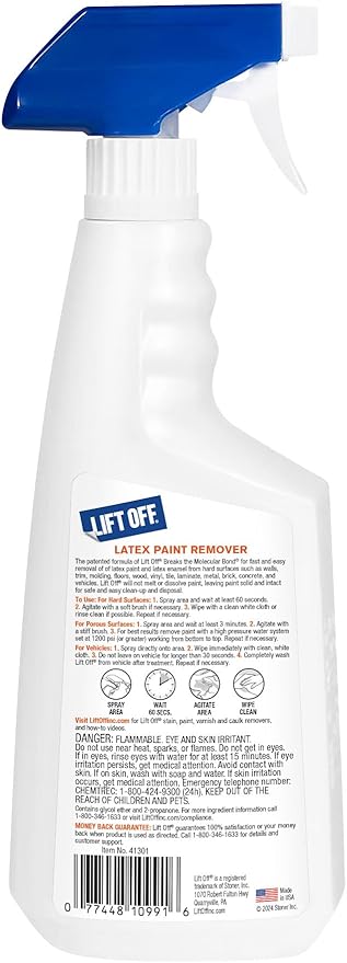 Motsenbocker's Lift Off 41301-3PK Latex Paint Remover Spray Removes Latex Paint and Enamel, Works on Multiple Surfaces, Water-Based, Biodegradable, 22 Fl Oz, Pack of 3