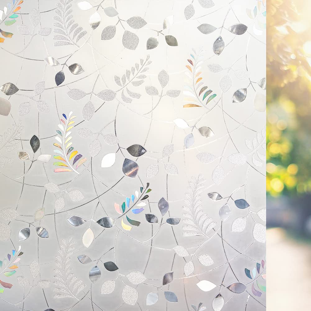 Frosted Glass Window Privacy Film,Mimosa Pattern,17.5″ x 78.7″ - Image 1