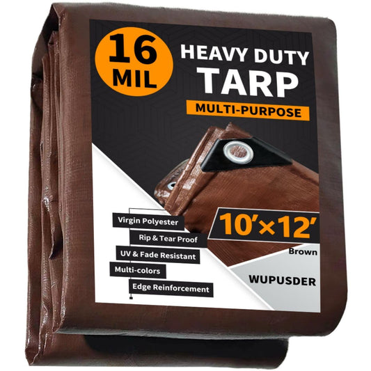Tarps Heavy Duty Waterproof 10x12ft, 16Mil Poly Tarps - Image 1