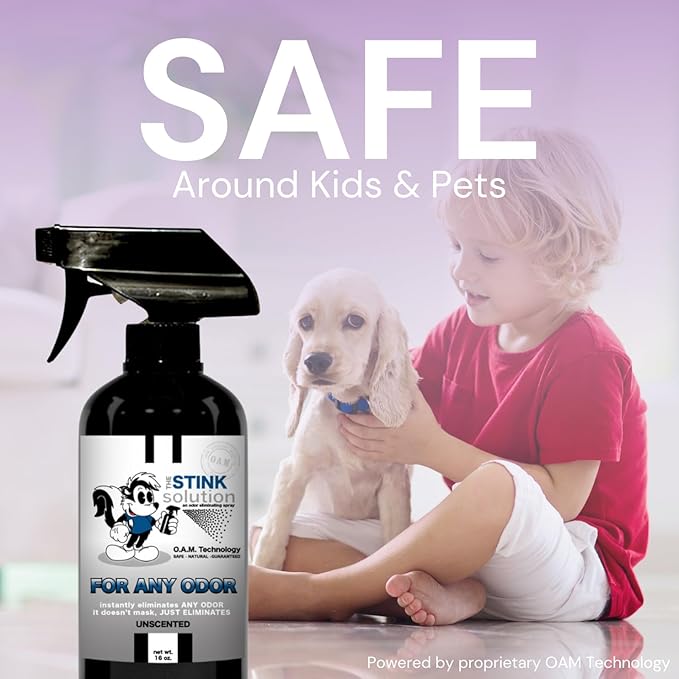 The Stink Solution Unscented Odor Eliminator, Fragrance Free Odor Neutralizer for Home, Safe & Very Effective Scent Free Deodorizer 1 16 oz Bottle