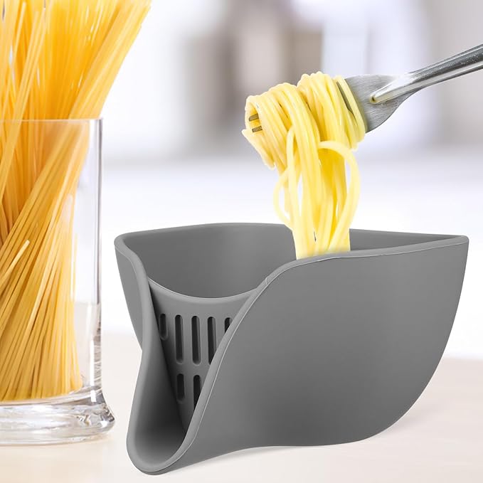 Kitchen Drainage Basket with Spout: Silicone Drain Basket for Food - Kitchen Essentials Drainage for Sink - Multifunctional Strainers and Colanders for Fruits Vegetables Pasta