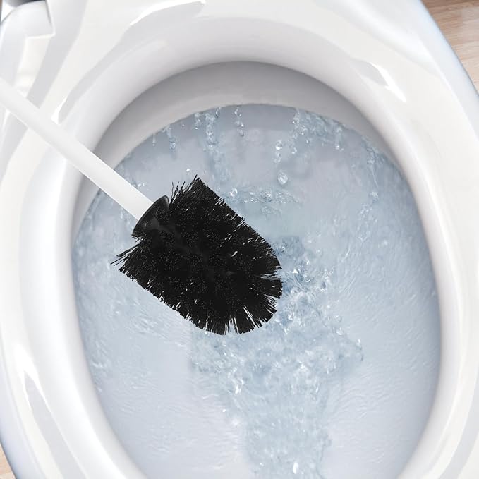 10pcs Replaceable Stainless Steel Toilet Brush Heads, Commercial Toilet Scrubber Refill with Stiff Bristles for Deep Bathroom Cleaning, Black 75x100mm Replacement Bowl Brush Heads