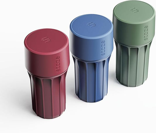 Staze Preserve Vacuum Sealed Storage Jars (148ml) | Food Storage Container with Protection - (MIDNIGHT TRIO)