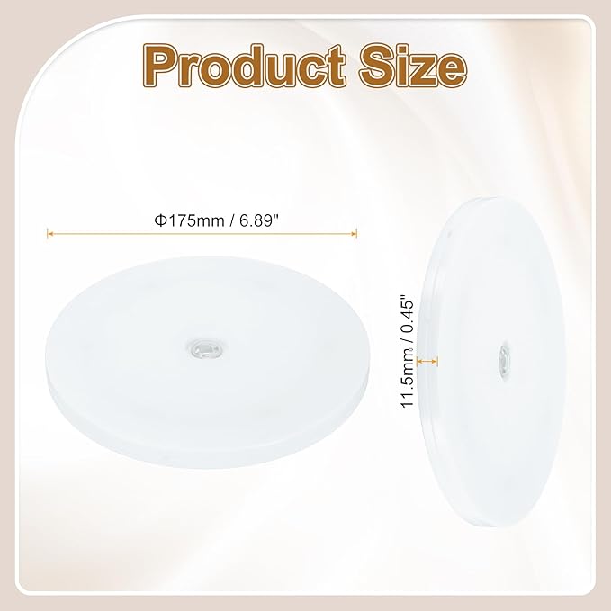 uxcell 1Pack Acrylic Lazy Susan Turntable, 7" Spinner Lazy Susan Turntable Organizer, Acrylic Ball Bearing Rotating Tray for Pantry Spice Rack Decorating, White