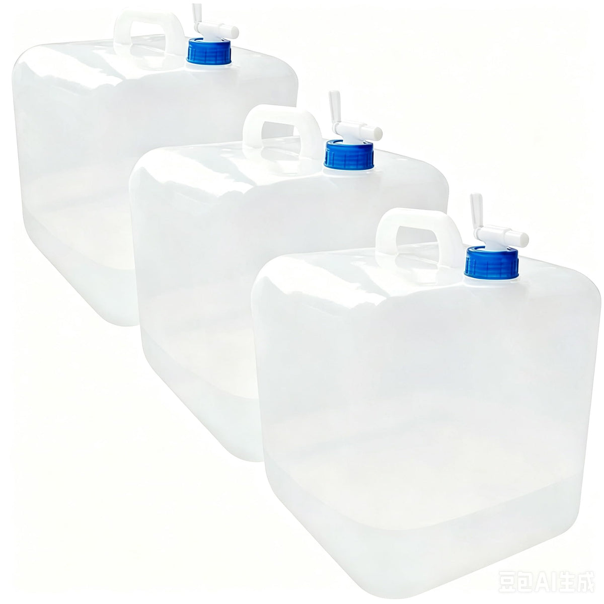 3 Pack 5.3 Gal Collapsible Water Storage Container Jug - Image 1
