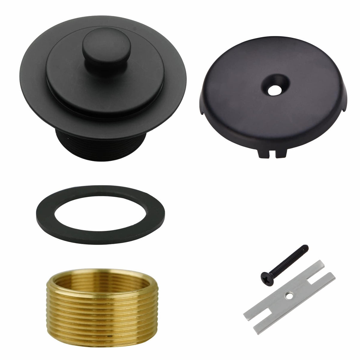 Matte Black Tub Drain and Overflow Kit, Bathtub Drain Kit - Image 1
