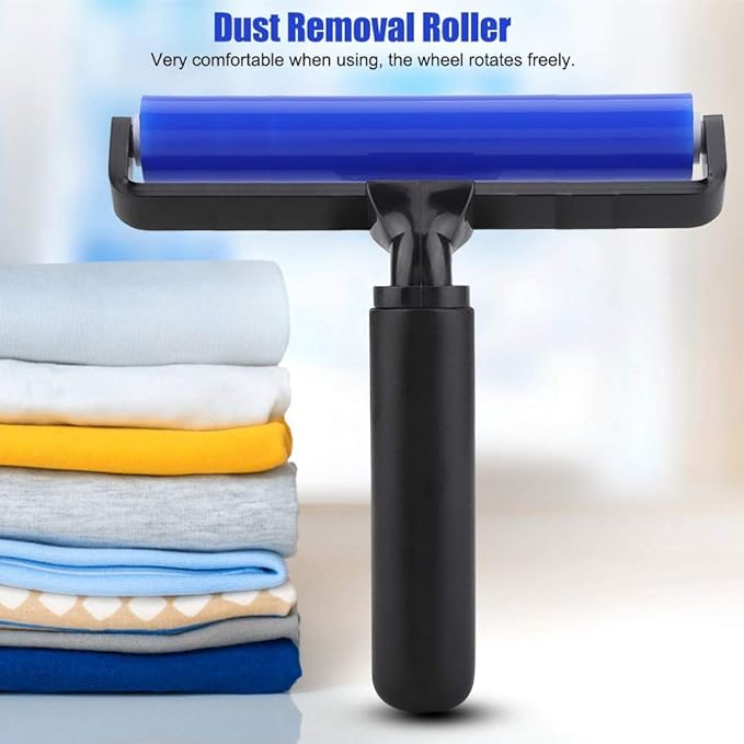 8 Inch Silicone Manual Roller Anti-Static Cleaner Tool, Under The Action of Static Electricity, Small Impurities Will be Adsorbed on The Drum 8"