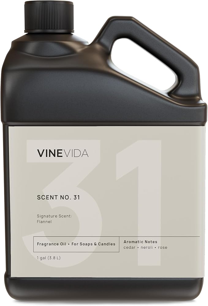 VINEVIDA [128oz] Flannel Fragrance Oil for Candle Making - Made in USA Scents for Soap Making - Natural Candle Fragrance Oil