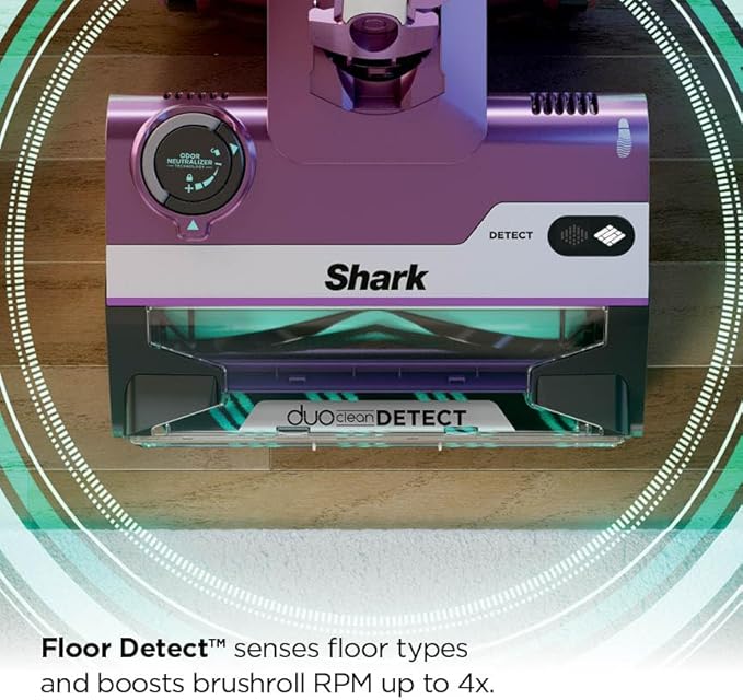 Shark POWERDETECT Ultra-Light Corded Stick Vacuum with DuoClean Technology, Self-Cleaning Brushroll for No Hair Wrap, Anti-Allergen Complete Seal, and Odor Neutralizer Technology, Purple, HZ4001AMZ