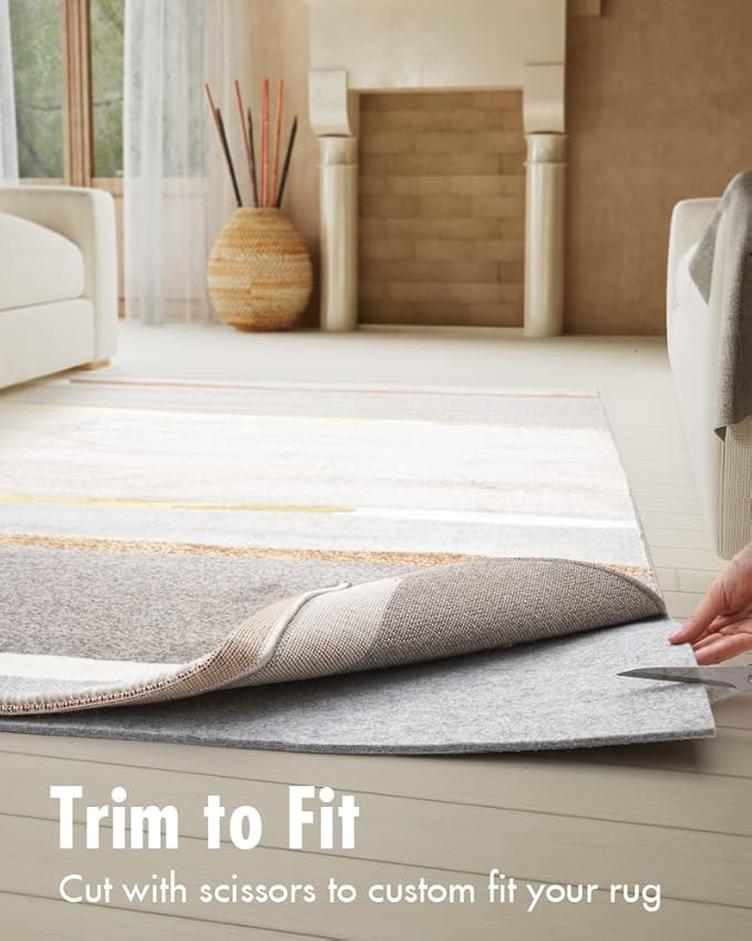 Resare Non Slip Rug Pad Gripper - 2.6x14 Feet 1/8" Extra Thick Felt Under Rug for Runner Rugs and Hardwood Floors,Super Cushioned Non Skid Carpet Padding