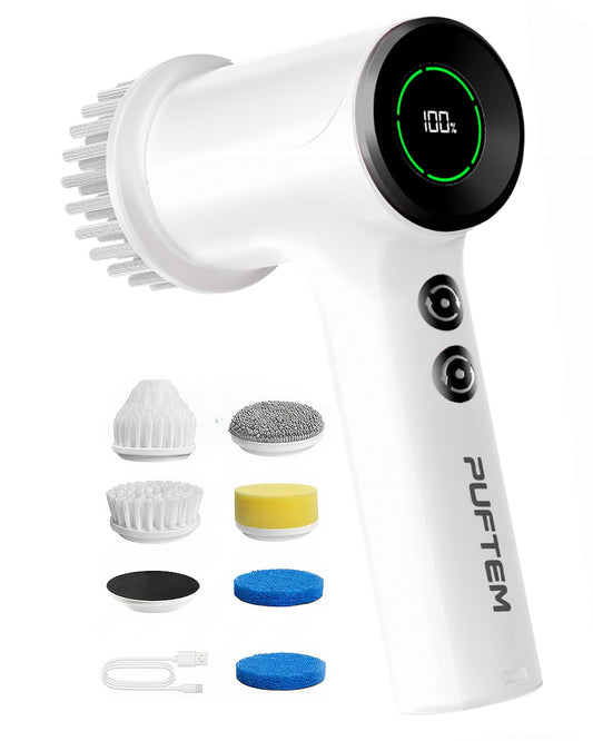 PUFTEM Shower Scrubber, Electric Spin Scrubber | Bathroom Essentials - Image 1
