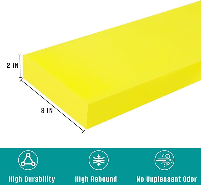 Bed Gap Filler, High Density Foam Mattress Extender for Headboard/Wall Gaps,2-Meter Extra Long Cut-to-Fit Yellow Foam Sponge Strip (78''x8''x2'')