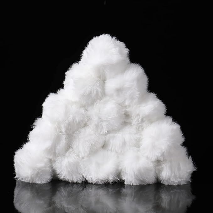 Craft Pom Pom Balls,Large White Poms Costume Accessory, Pom pom Balls for Arts and DIY Creative Crafts Decorations,White,3 Inches,20 Pieces.