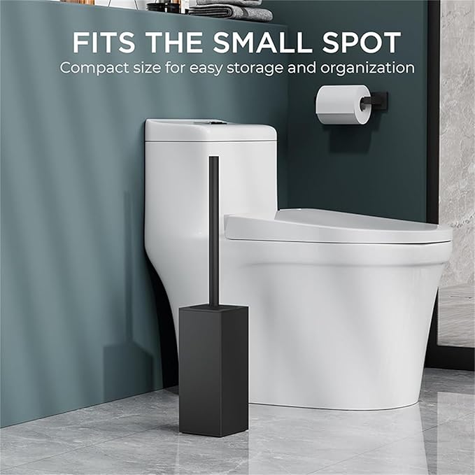 Bathroom Toilet Brush Stainless Steel Holder Soft Bristles Freestanding Tool Bathroom Toilet Brush Stainless Steel