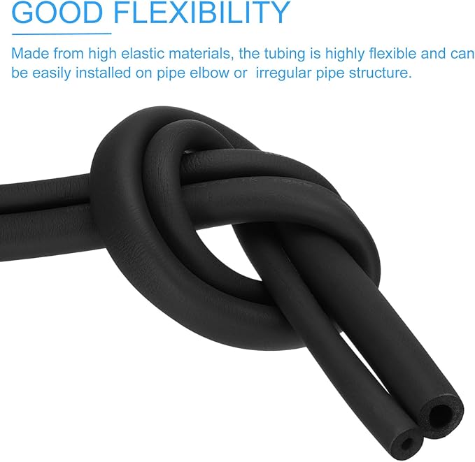 PATIKIL 5/8"(16mm) ID x 6Ft Pipe Insulation Foam Tube, 3Pcs Pipe Cover Wrap Roll Bar Padding Tubing for Handle Grip HVAC Outdoor Air Conditioner Units