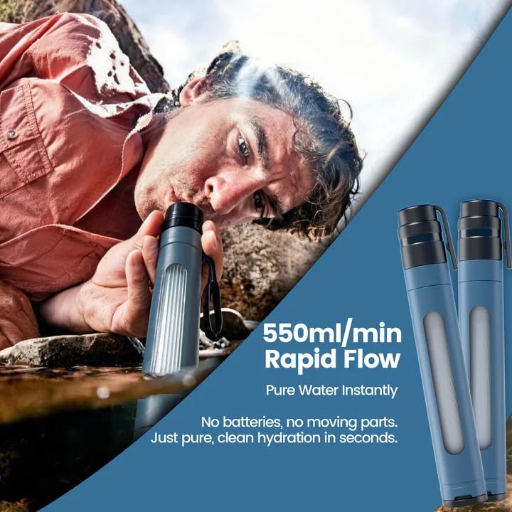 Water Filter Straw Survival Water Purifying Straws 0.01 - Image 6