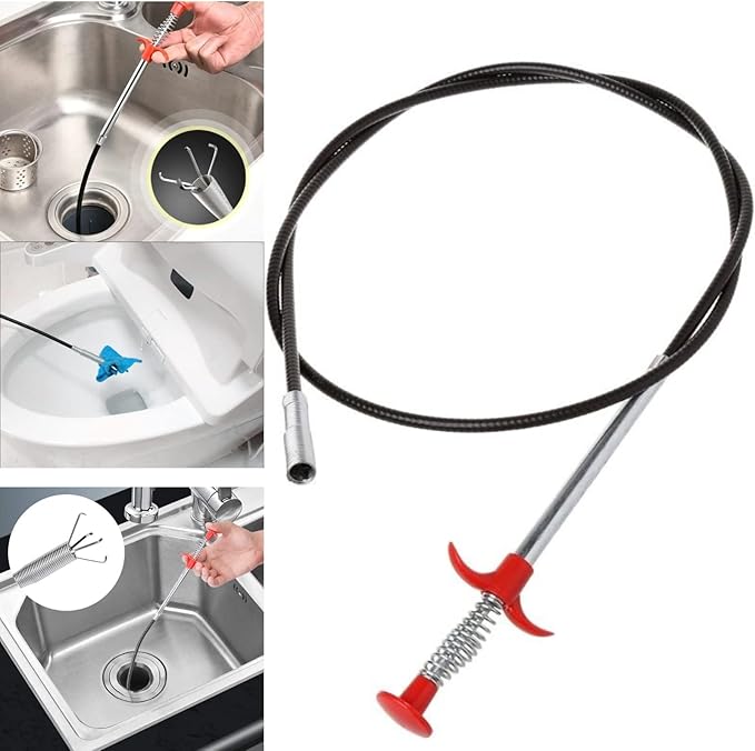 Drilax 36-Inch Flexible Grabber Tool for Drains | Spring-Action Claw with Mechanical Fingers for Hair Removal, Sink & Shower Clog Cleaner | Bendable Pickup Tool for Kitchen, Bathroom, RV