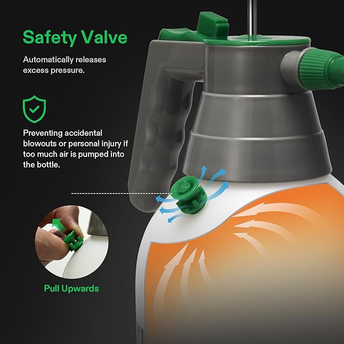 VIVOSUN Metal Plant Stand and 0.5Gal Handheld Garden Sprayer, 2L Pump Sprayer, 68 Oz Water Spray Bottle with Safety Valve, Adjustable Nozzle