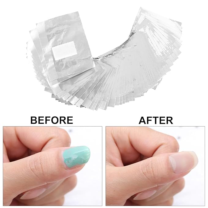 500Pcs Nail Foil Wraps Remover Nail Soak Off Foils Foil Nail Wraps Nails Polish Remover Foil Wraps for Nails Removal Foils Wraps with Pre-attached Lint-Free Cotton Pads (500Pcs)
