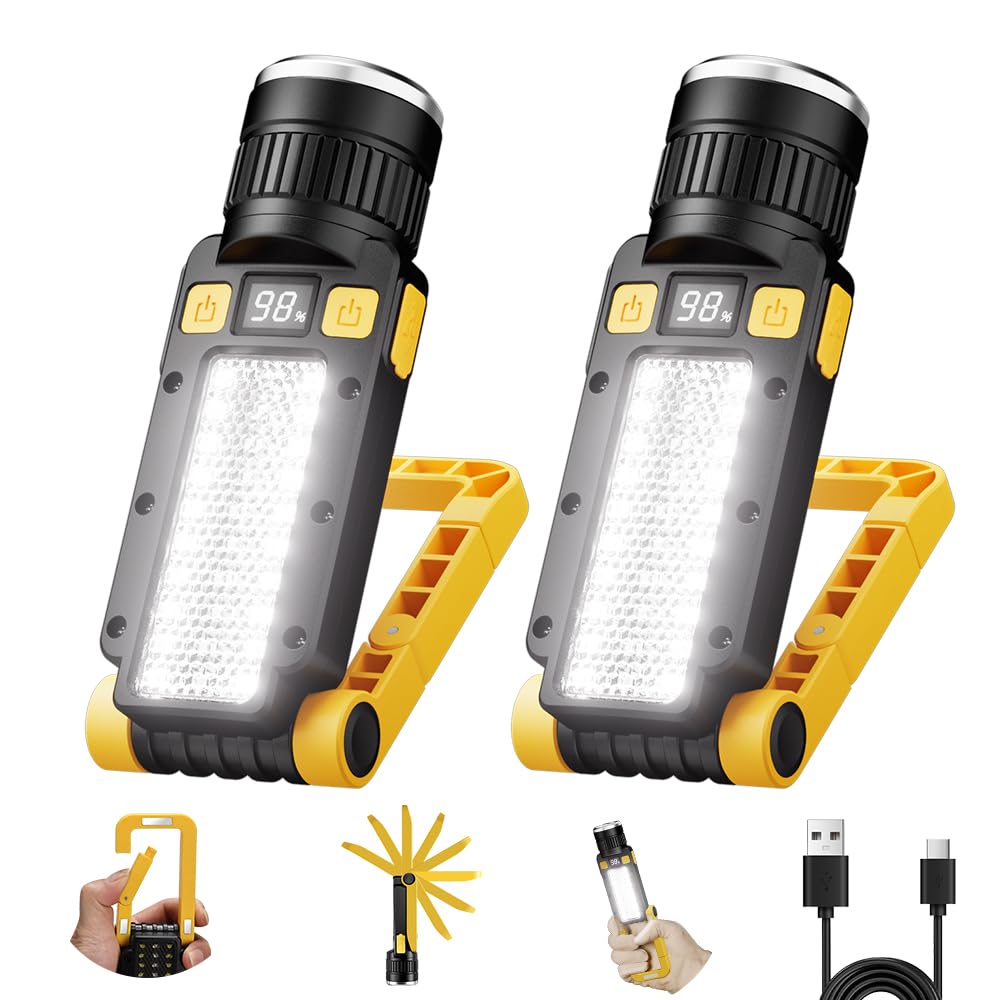 Rechargeable LED Work Light, Magnetic COB Flashlight | Hand Tools - Image 1