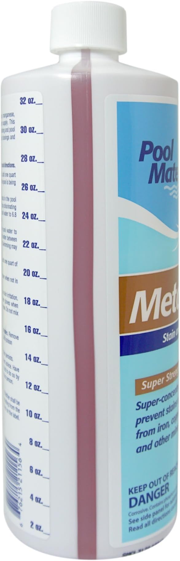 Pool Mate 1-Quart Concentrated Metal Out Stain and Mineral Inhibitor, Pool Metal Remover, Stain Remover, Made in USA