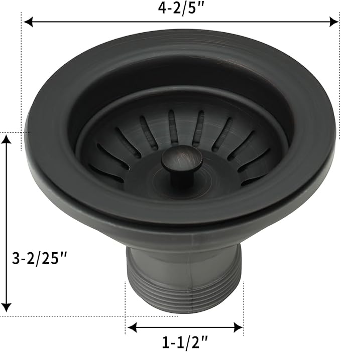 Akicon Kitchen Sink Stopper Replacement for 3-1/2 Inch Standard Strainer Drain, Solid Brass with Post Styled Basket