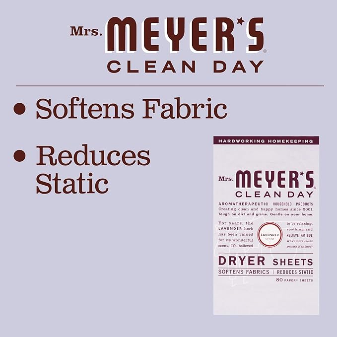 Mrs. Meyer's Clean Day Dryer Sheets Lavender, 80 CT