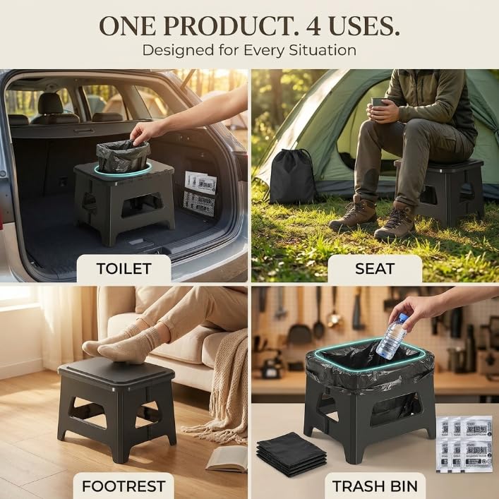 Camping Portable Toilet for Travel Adults Collapsible - Image 5