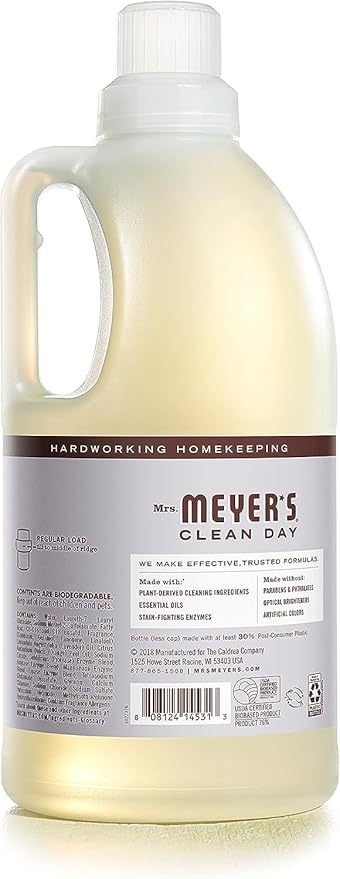Mrs. Meyer’s Clean Day Lavender Laundry Detergent Concentrated Loads Per Bottle (64 Fl Oz (Pack of 4))