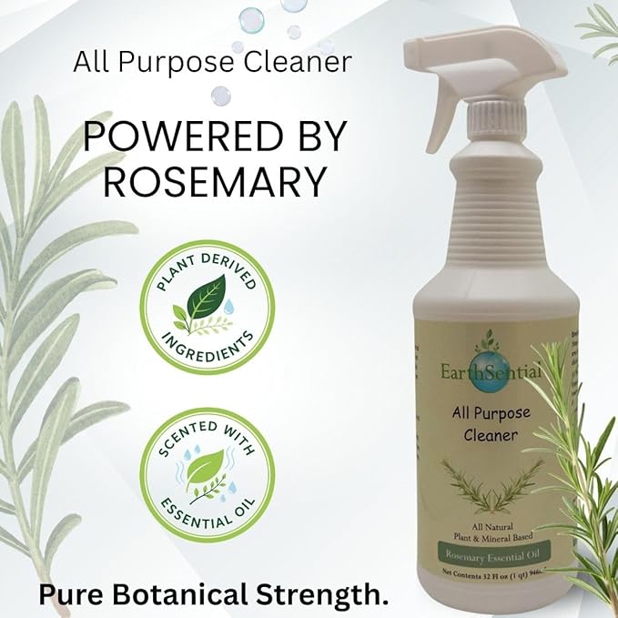 Rosemary All Purpose Cleaner 32 oz Plant Based Multi Surface Cleaner Spray with Pure Rosemary Essential Oil 5 Ingredient Formula for Kitchen Bathroom Counters Floors