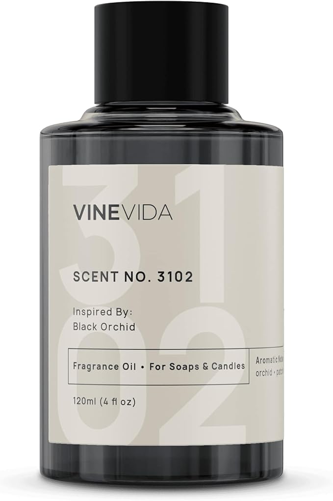 VINEVIDA Scent NO. 3102 Fragrance Oil - 120mL (4oz) - Inspired by: Black Orchid Fragrance Oil for Candle Making - Made in USA Candle Scents Scents for Soap Making
