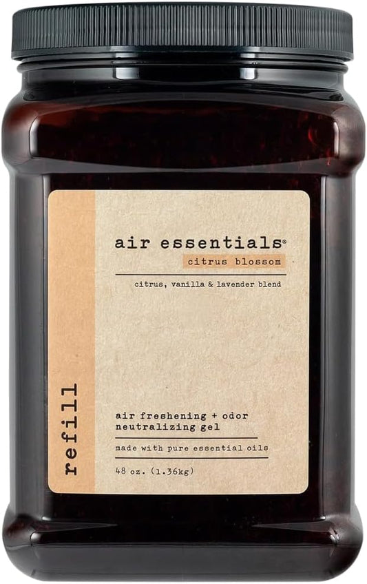 Air Essentials Air Freshener & Odor Neutralizer Gel 48 oz Refill – Odor Eliminator - Made with Pure Essential Oils – Citrus Blossom Scent