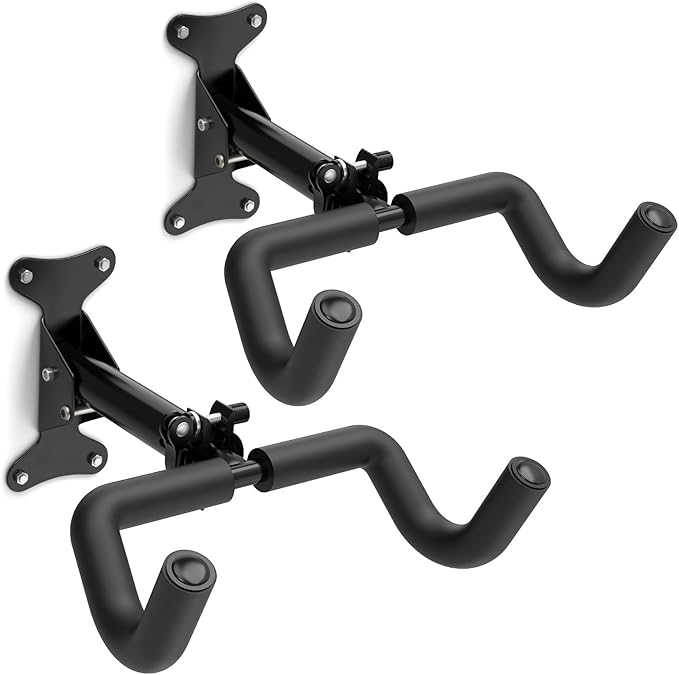 Housolution Bike Wall Mount - [2 Pack] EVA Foam Padded up to 48.5 lbs, Carbon Steel, Valve Mechanism, Heavy-Duty Adjustable Bike Wall Hanger for Road, Mountain and Hybrid Bikes, Garage & Apartment