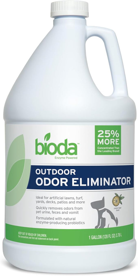 Bioda Probiotic Natural Outdoor Odor Eliminator – Enzyme Cleaner Destroys Cat & Dog Odor – Neutralizer for Lawn, Artificial Grass, and Patios