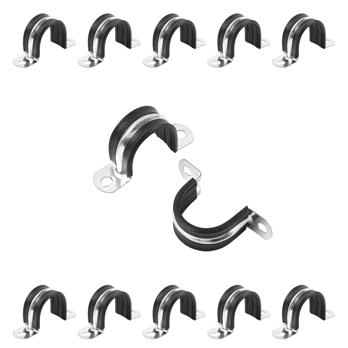1 Inch Reinforced Rigid Pipe Strap,Rubber Coated Insulated Clamps - Image 1