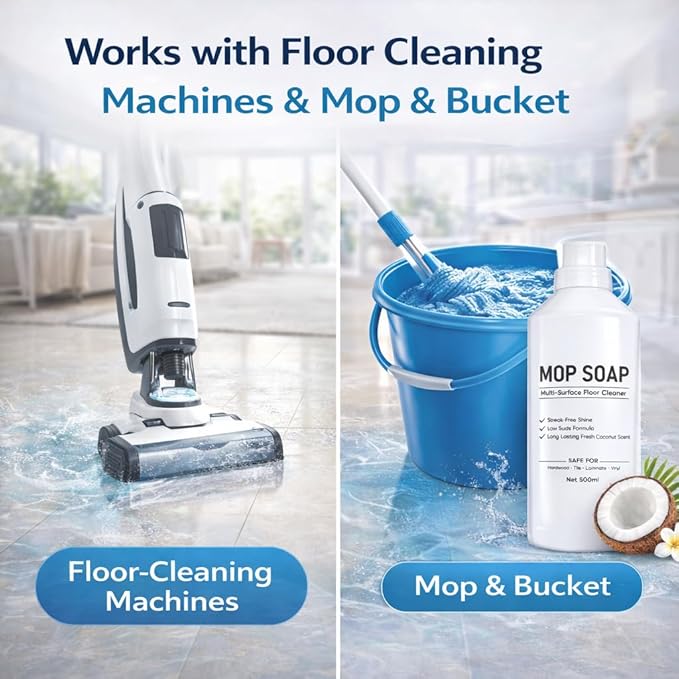 Mop Soap for Floor Cleaning, 2 Pack 16.9 Fl Oz Concentrated Mop Soap Brazilian Waves, Multi-Surface Floor Cleaner for Bathroom, Kitchen & Tile Floors