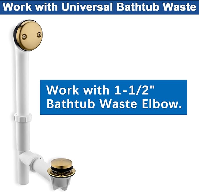 Brass Tip-Toe Tub Drain Kit with Basket Strainer and Two Hole Overflow Faceplate, Champagne Bronze