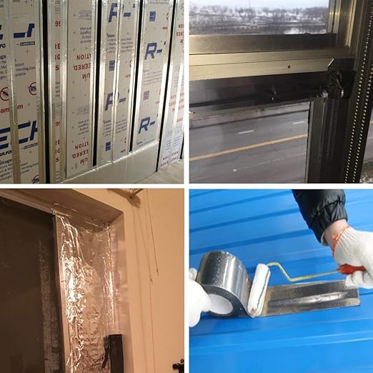 LLPT Aluminum Foil Tape 2 Inches x 50 Feet 5.9 Mil Extra Thick Strong Adhesive HVAC Sealing Hot Cold Air Duct Tape for Pipe Metal Repair (AF207)