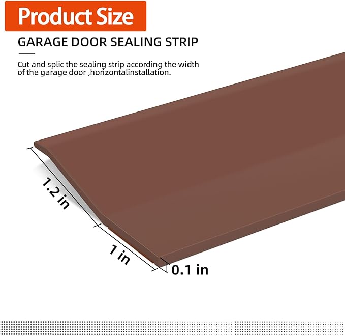 Garage Door Seal Top and Sides, 20 FT Universal TPE Weather Stripping Garage Door Trim Seal Weatherproofing Garage Door Seals with Nails and Lids in Brown