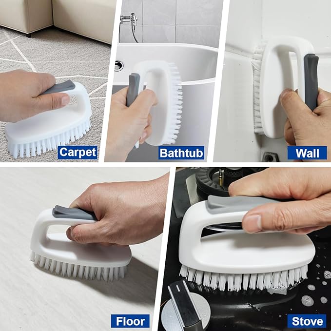CELOX Carpet Cleaning Brush, Heavy Duty Scrub Brush with Handle and CELOX Stiff Bristle Brush for Cleaning
